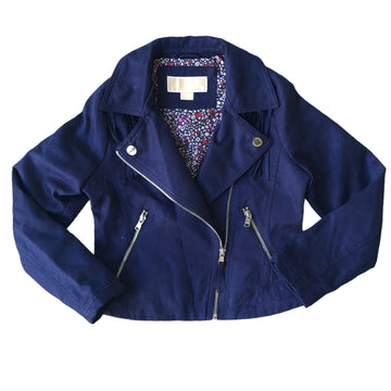 Michael Kors Navy suede-look jacket - Size 7-8