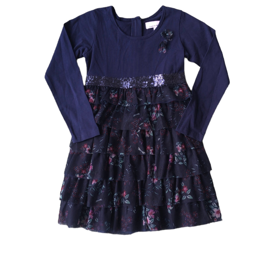 Freshbaked Navy & flower tulle dress - Size 6