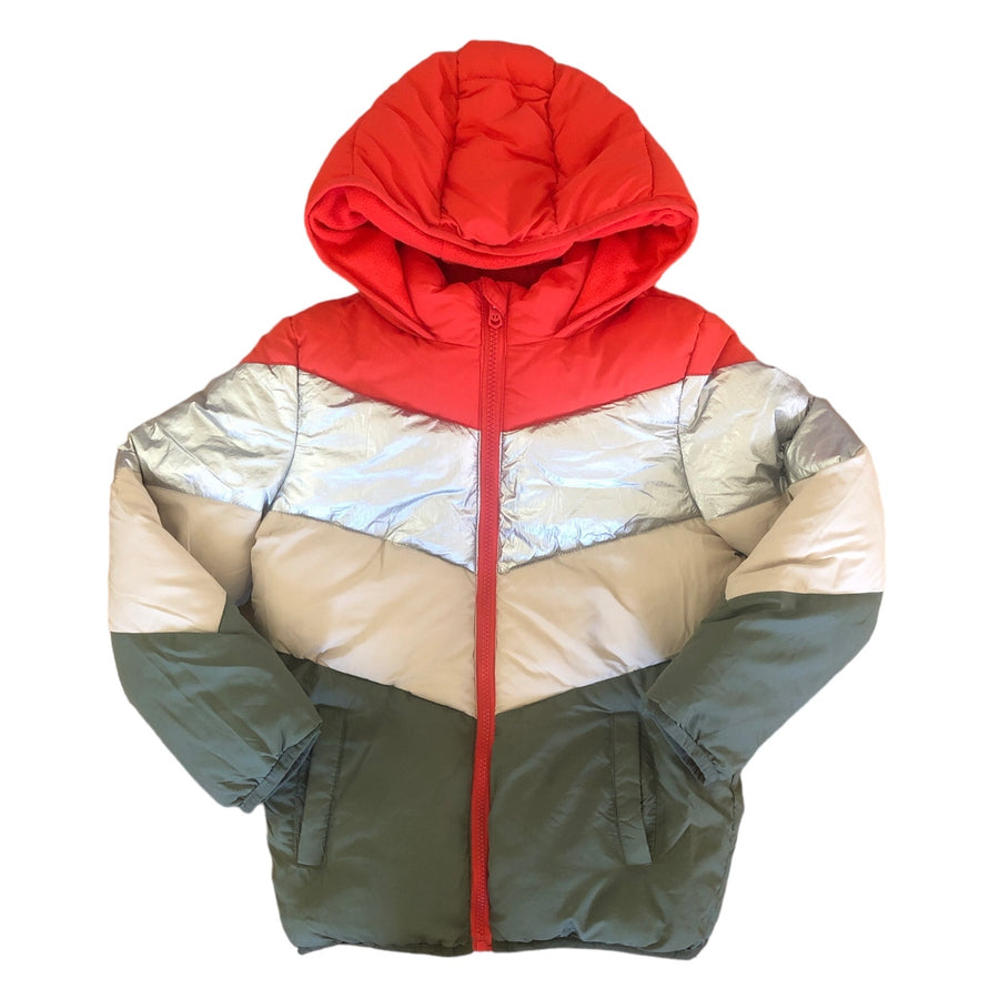 Cotton On Multi colour puffer jacket - Size 9-10