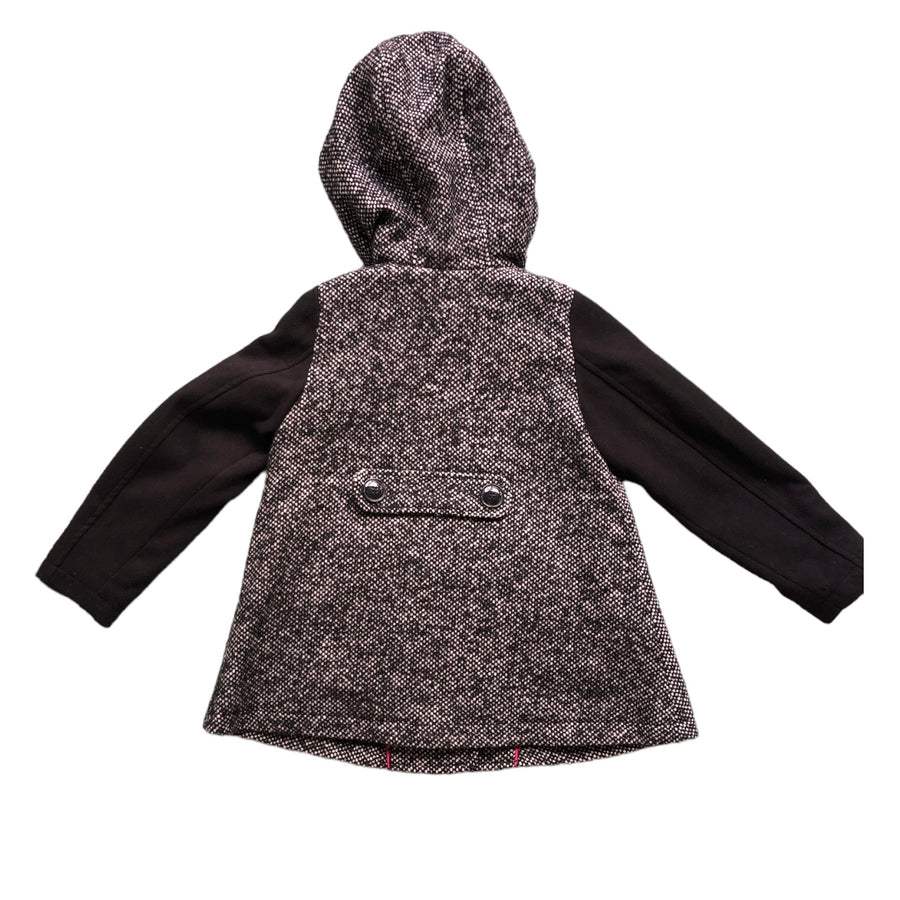 Michael Kors Check coat with hood - Size 5-6
