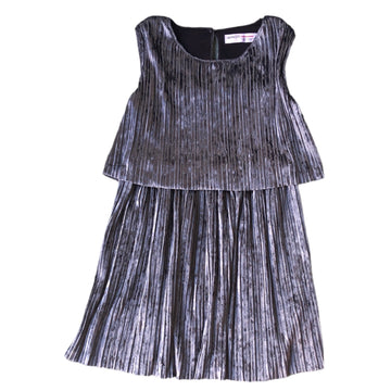 Minoti Silver velvet dress - Size 8-9