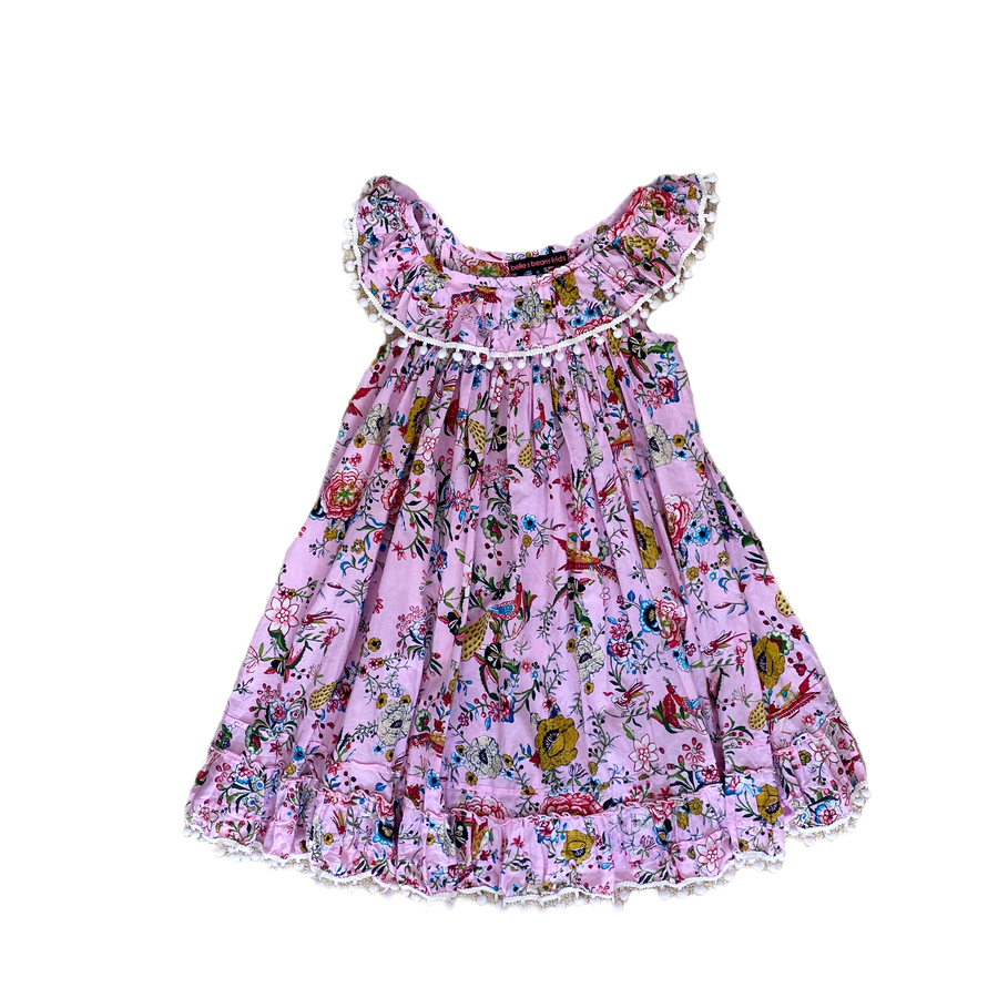 Belle & Beans Flower & Peacock Dress - Size 6