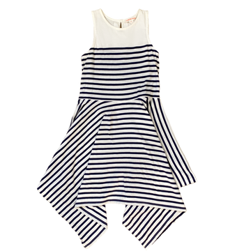 Country Road Striped White & Blue Dress - Size 7