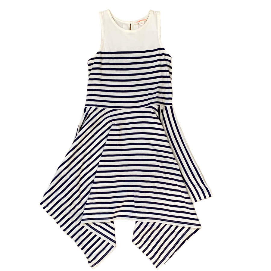 Country Road Striped White & Blue Dress - Size 7