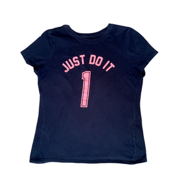Nike Girls T-Shirt Black and Pink Size L