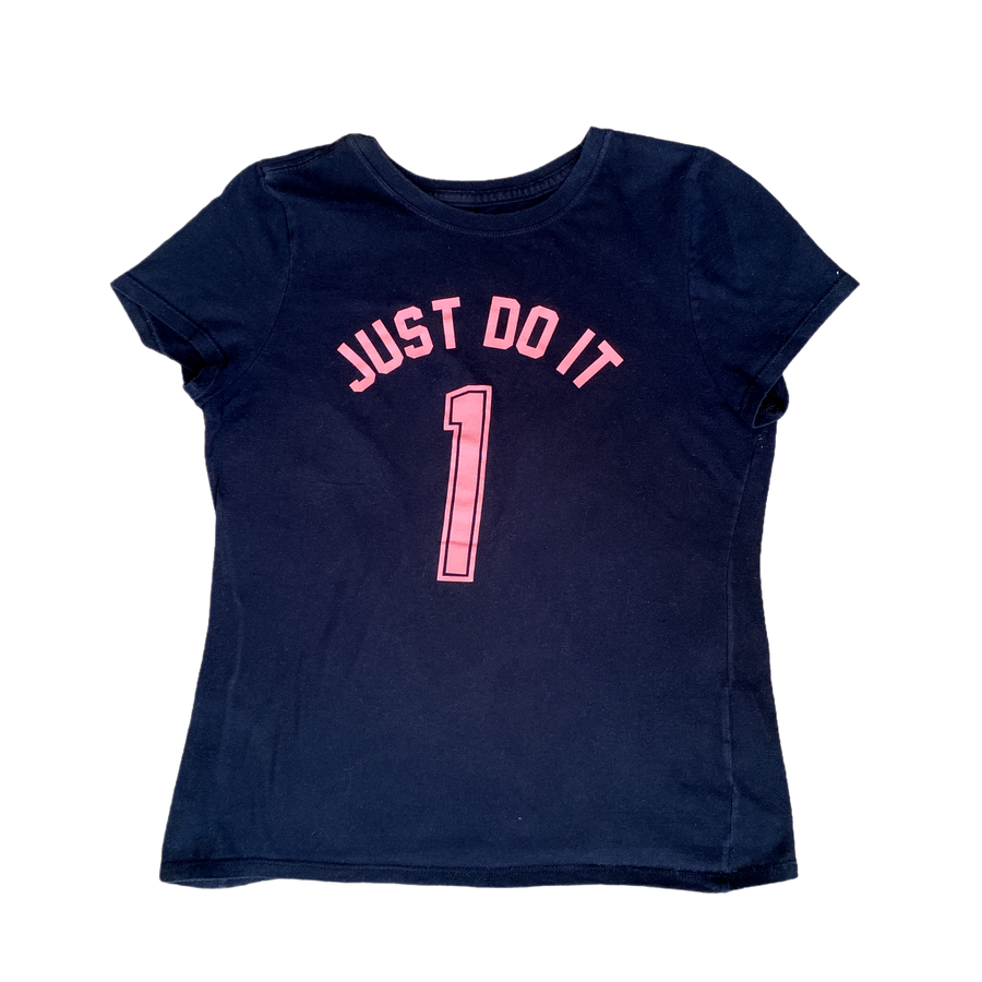 Nike Girls T-Shirt Black and Pink Size L