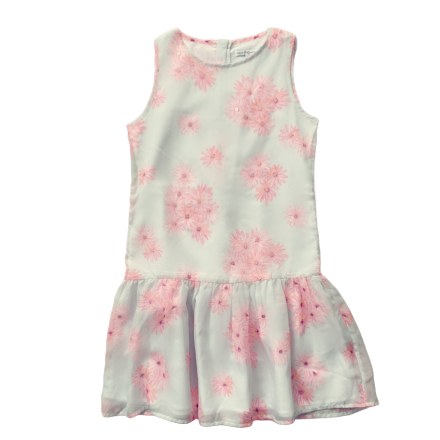 french connection sequin flower dress French Connection Jude White Sequin Floral Embroidered Dress 4