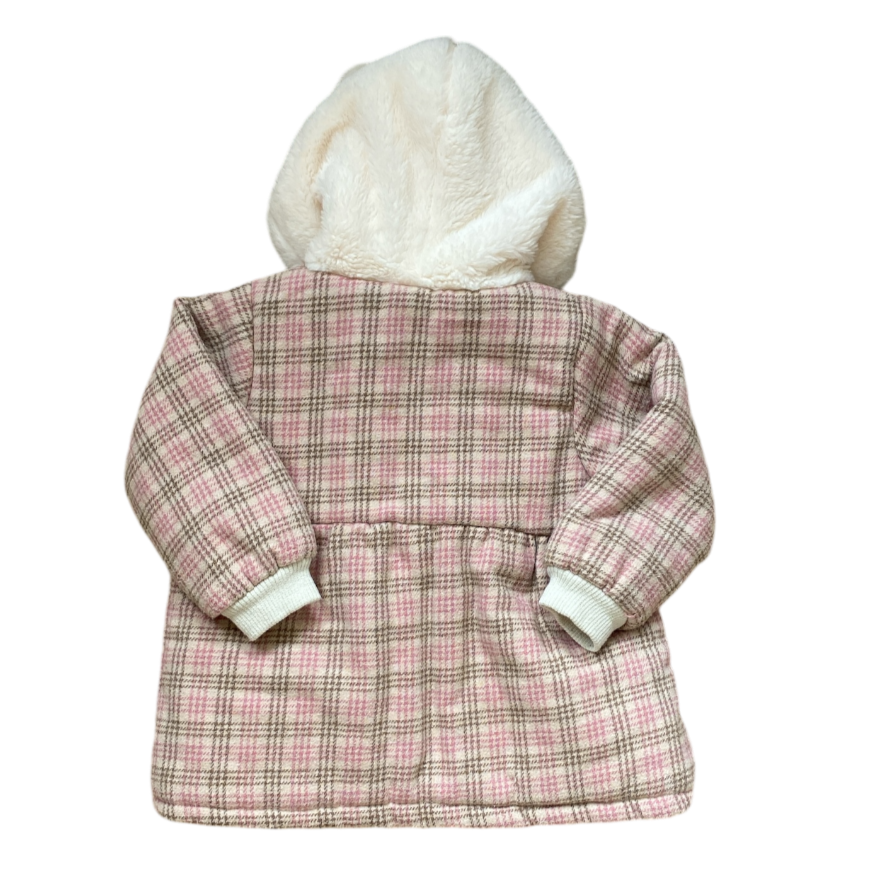 Pink Check Fleece Lined Jacket Size 4