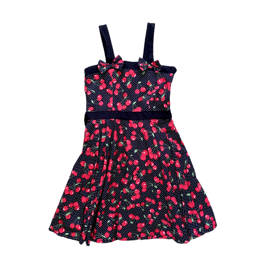 Little Miss Elinor Sleeveless Dress with Cherry Print Size 12