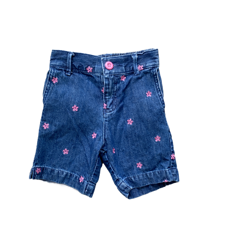 Oshkosh Denim shorts with flowers Size 4