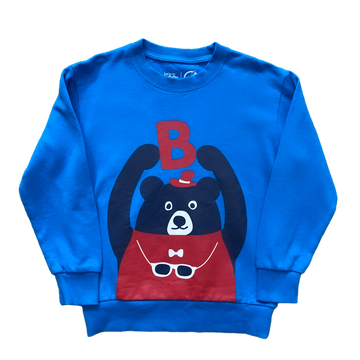 Baleno L/S blue jumper (bear) - Size 8