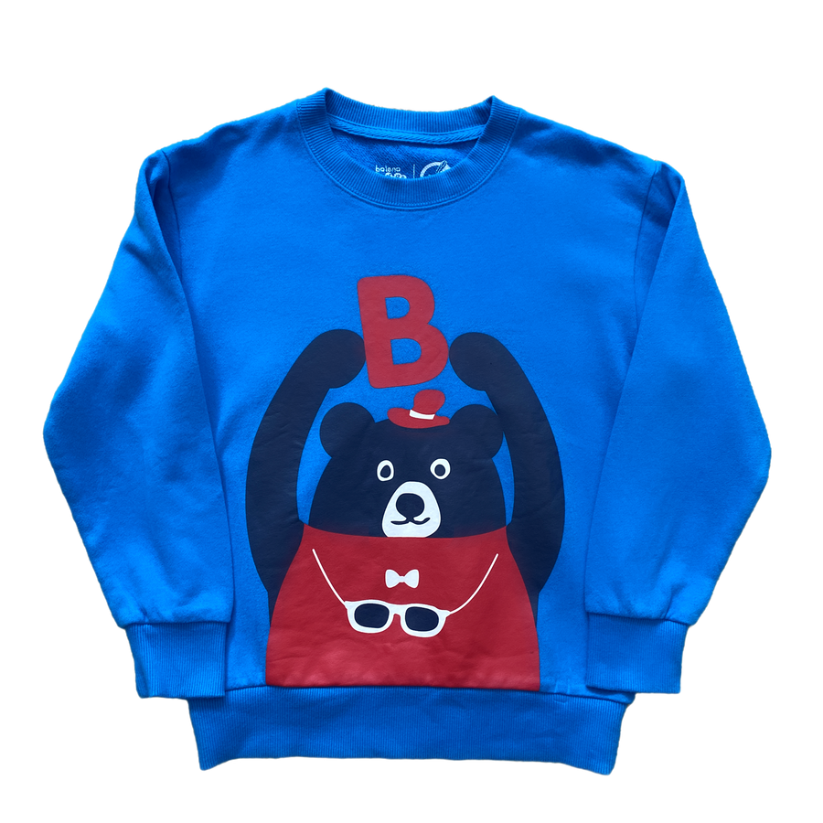 Baleno L/S blue jumper (bear) - Size 8