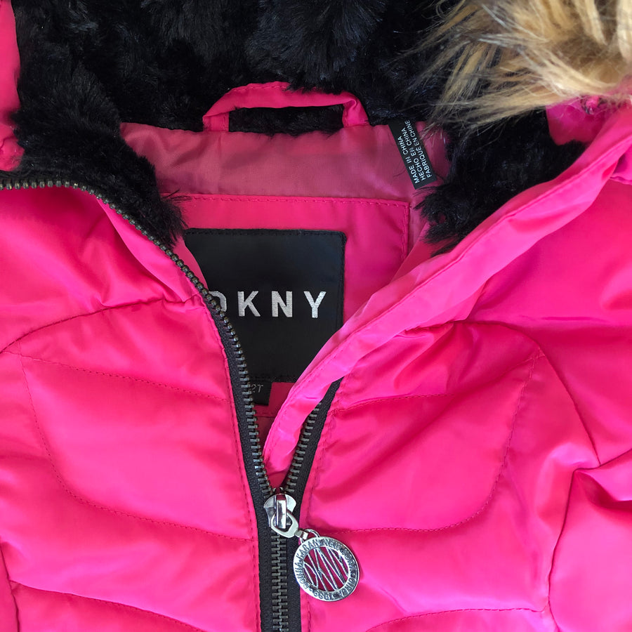 DKNY Pink puffer coat - Size 2