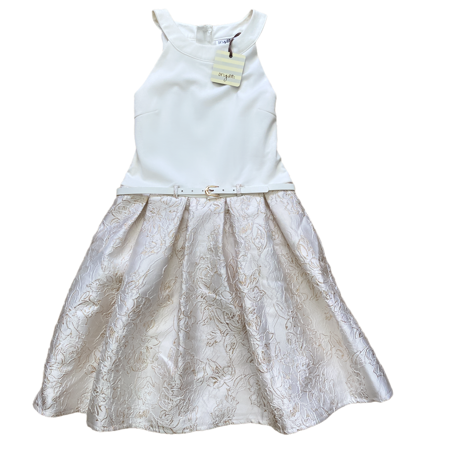 Origami Dress Cream/Printed NWT Size 16