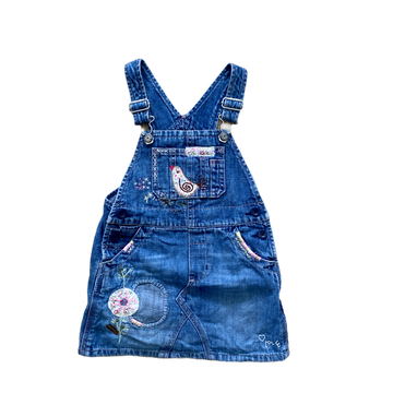 Baby Gap Denim Dress with Bird Applique Size 2