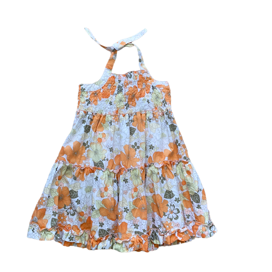 Sprout Halter Dress Orange Floral Size 3