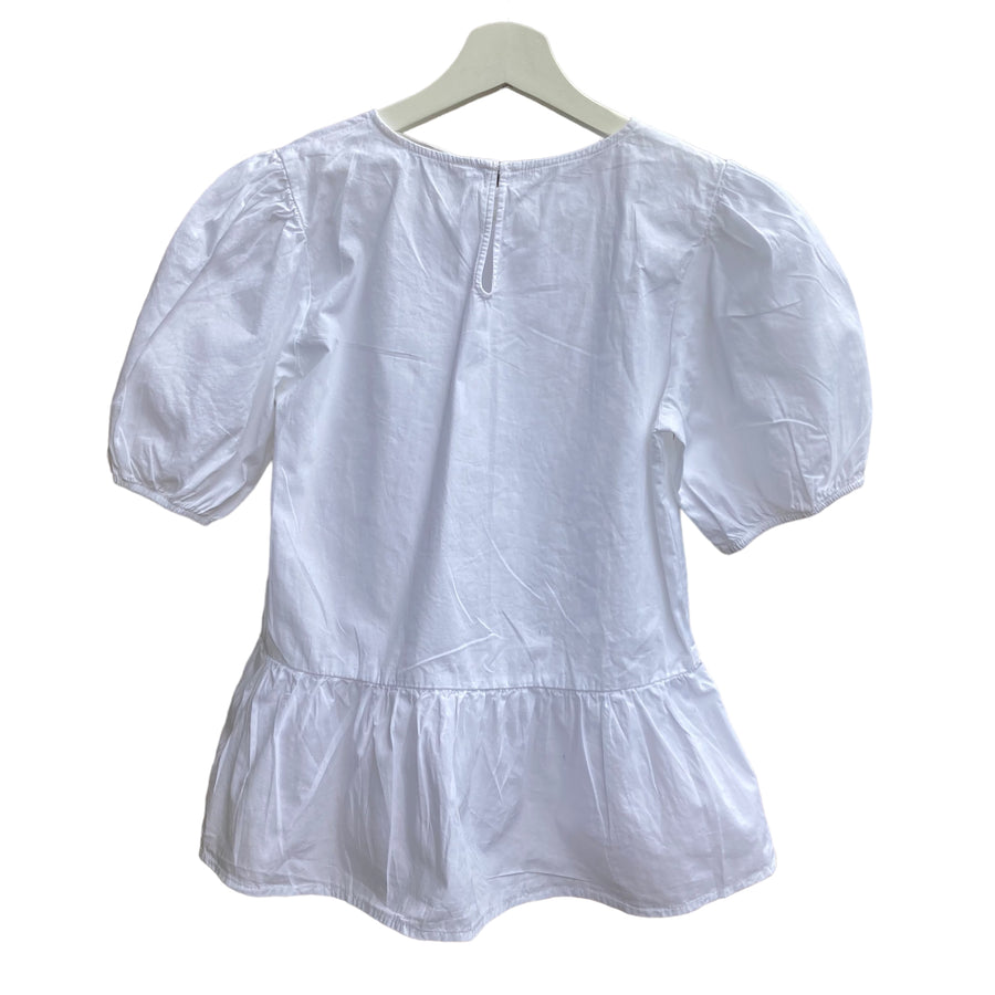 H&M White short puff sleeve Blouse - Size 13