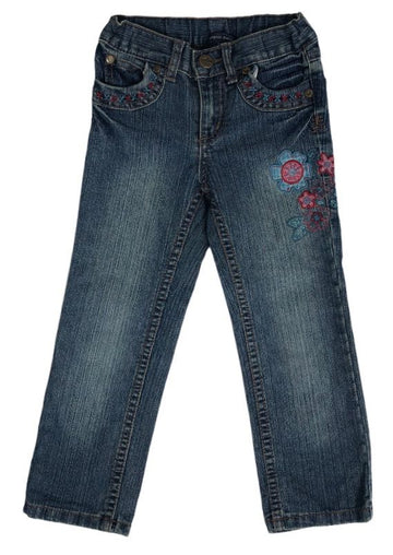 Pumpkin Patch Jeans w/ Flower Embroidery - Size 4