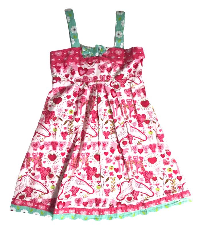 Jelly The Pug Heart Print Dress - Size 7