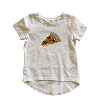 Mac & Ellie Sequin pizza tee - Size 3