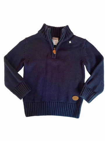 Ricochet Kids Zip up navy sweater - Size 2