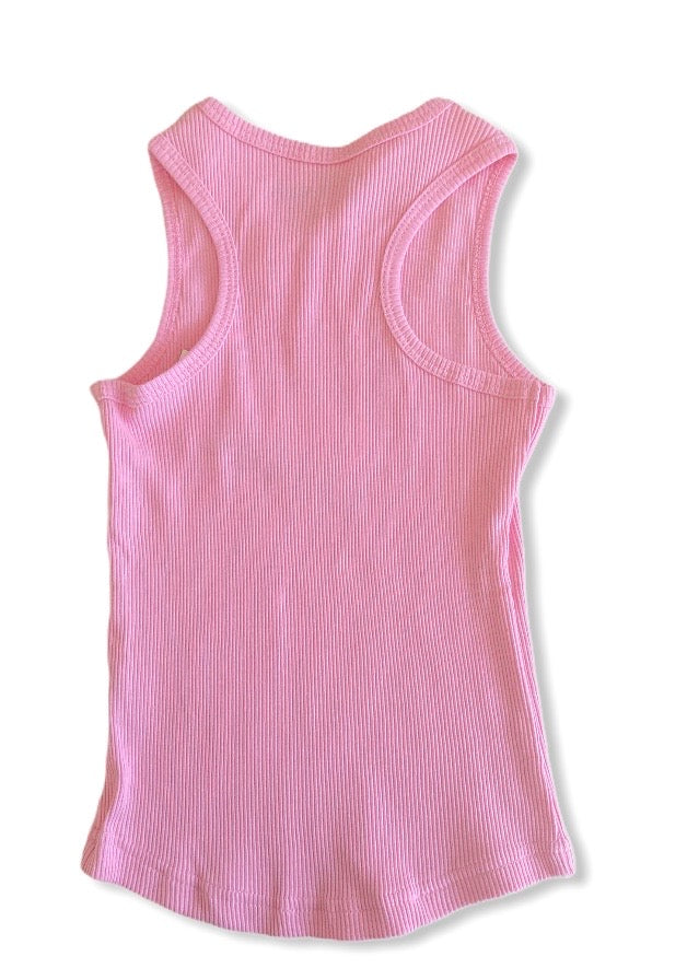 Milkshake Pink Singlet w/ Glitter Flower NWT - Size 6