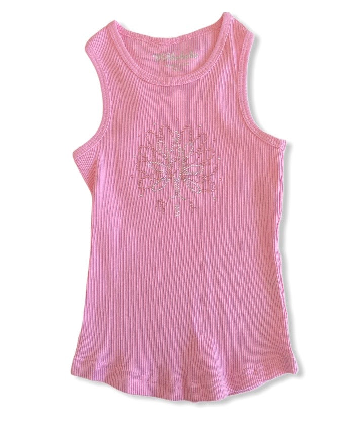 Milkshake Pink Singlet w/ Glitter Flower NWT - Size 6