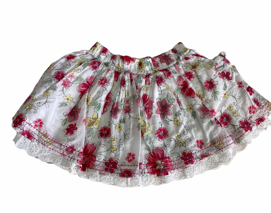 Pumpkin Patch Floral Skirt - Size 2