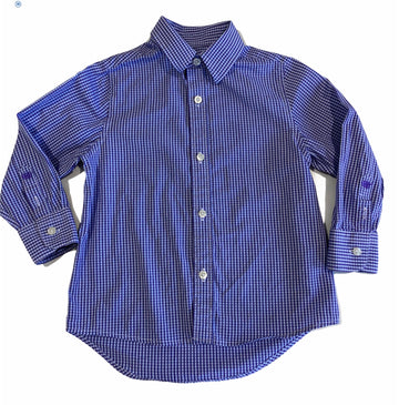 Industrie Long Collared Purple Checked Shirt - Size 3