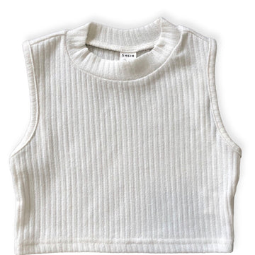 Shein Knit white crop top - Size 10