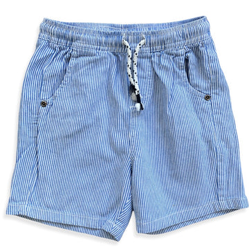 Seed Blue striped shorts with tropical palm