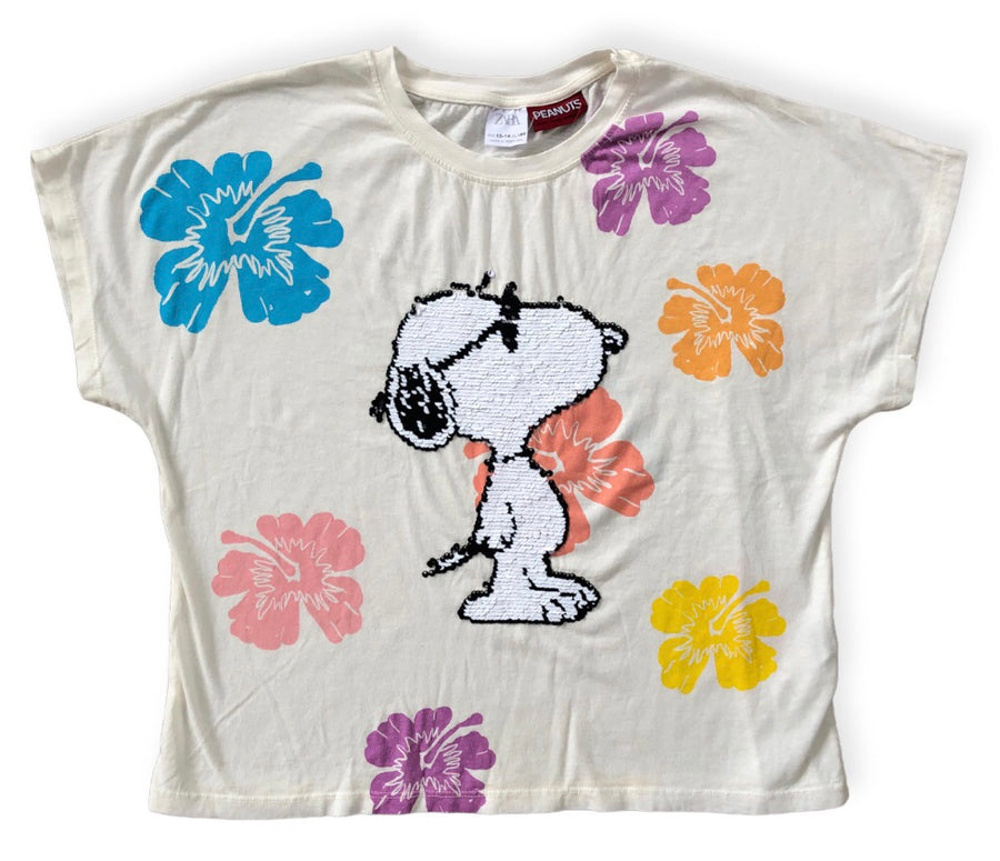Zara Sequin Snoopy T-shirt - Size 13-14