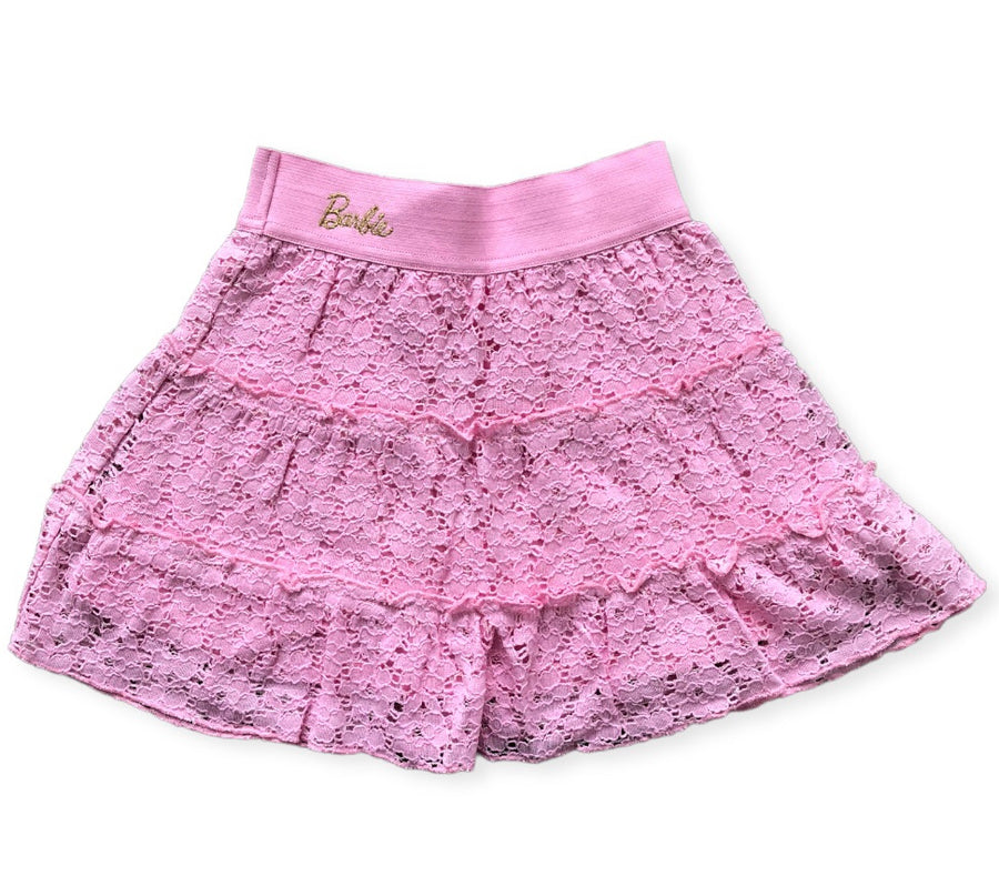 Target Barbie Pink Lace Overlay Skirt - Size 4
