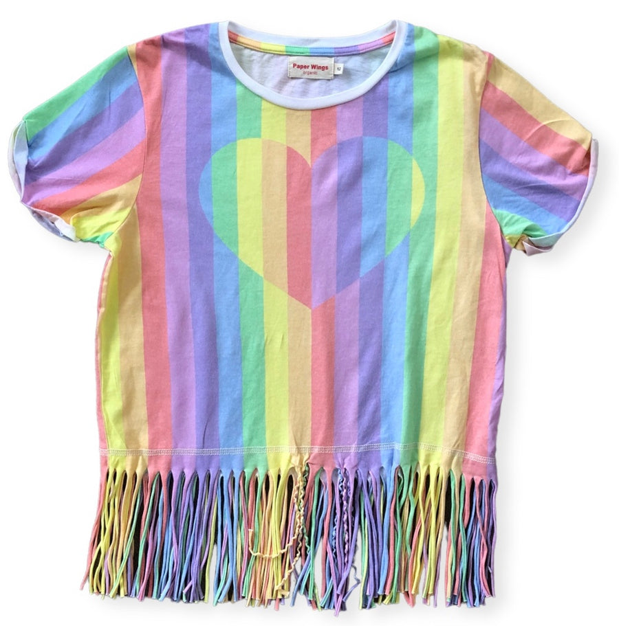 Paper Wings Fringed tee - Size 12