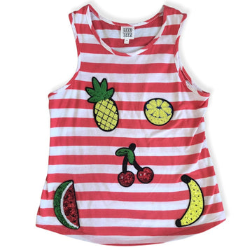 Seed Teen Diamonte fruit top - Size 10 - 12